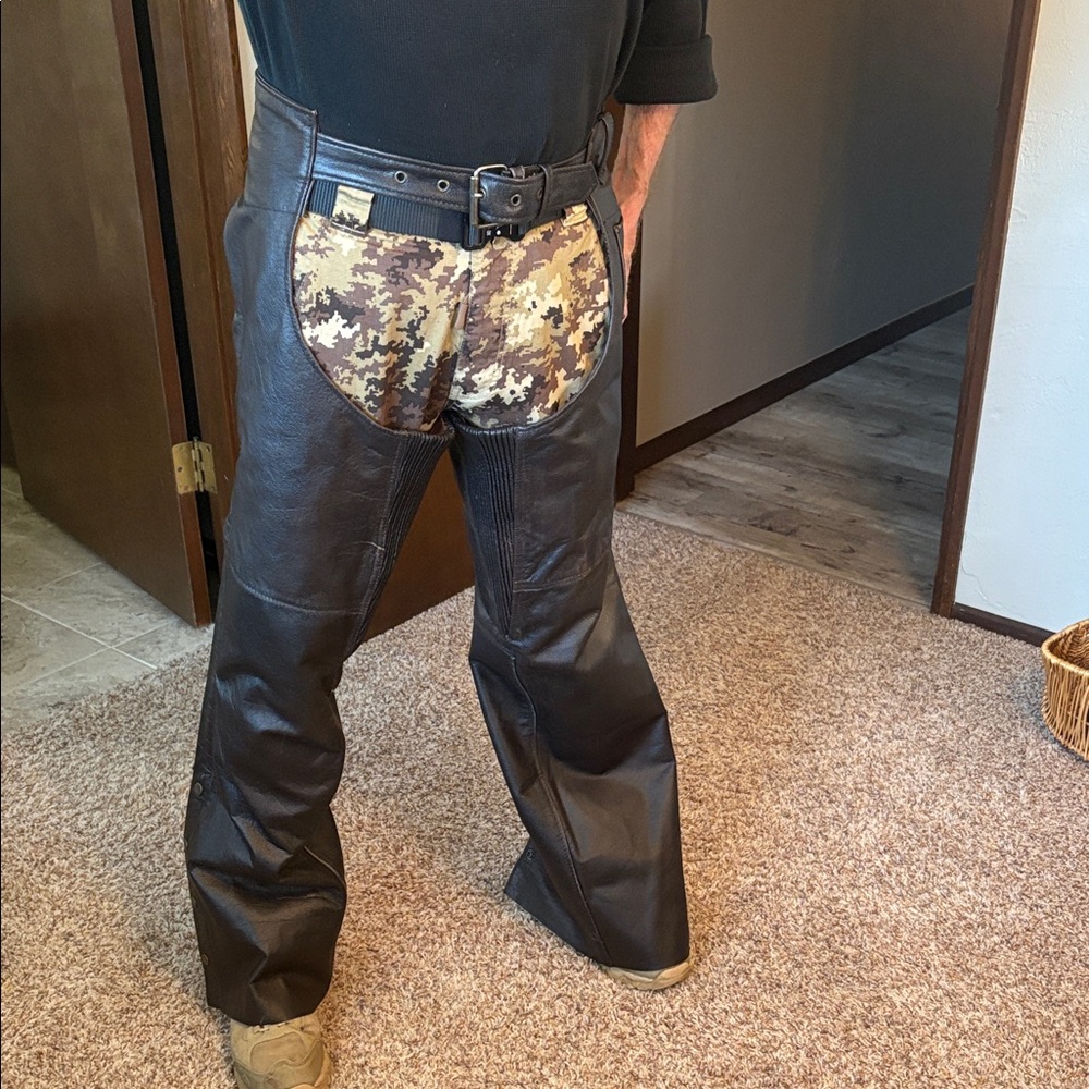 Men's Black Leather Chaps